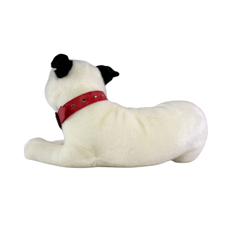 Bocchetta Winter 35cm Lying Staffy Plush Toy - White (Realistic Stuffed Animal Dog Gift)