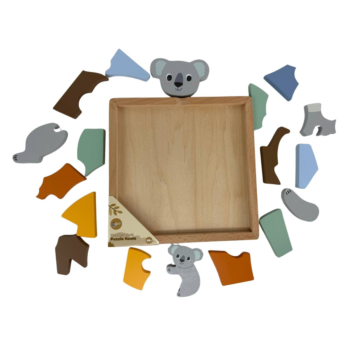 Bocchetta Koala Wooden Block Puzzle (Toddler Jigsaw 18 Months+)