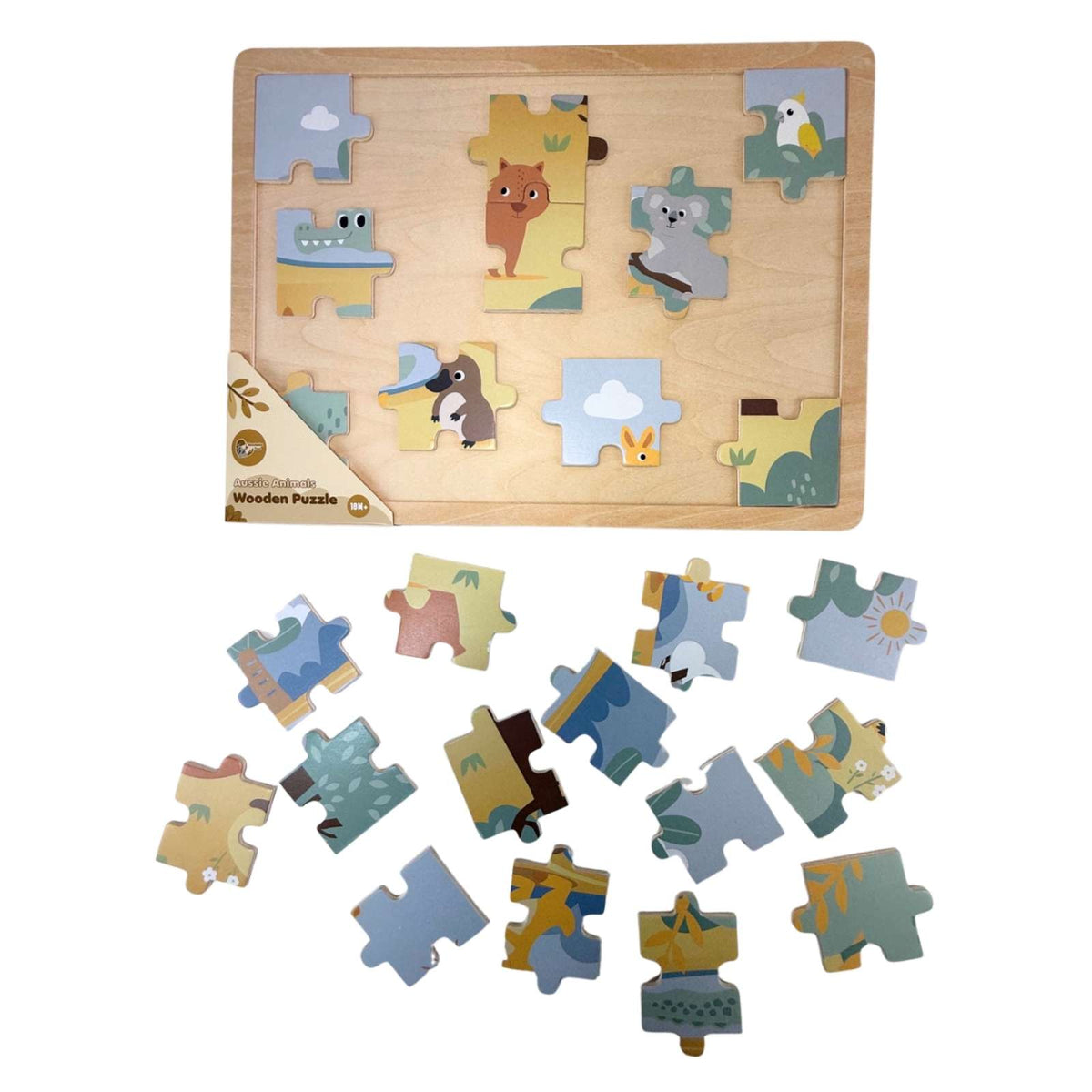 Bocchetta Aussie Animals Wooden Puzzle (Toddler Jigsaw 18 Months+)