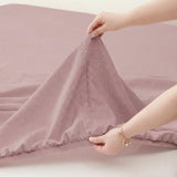 Renee Taylor Washed Linen Cotton Bed Sheet Set - Woodrose