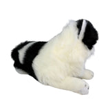 Bocchetta Woodrow 38cm Lying Piebald Cat Plush Toy - Black/White (Realistic Stuffed Animal Cat Gift)