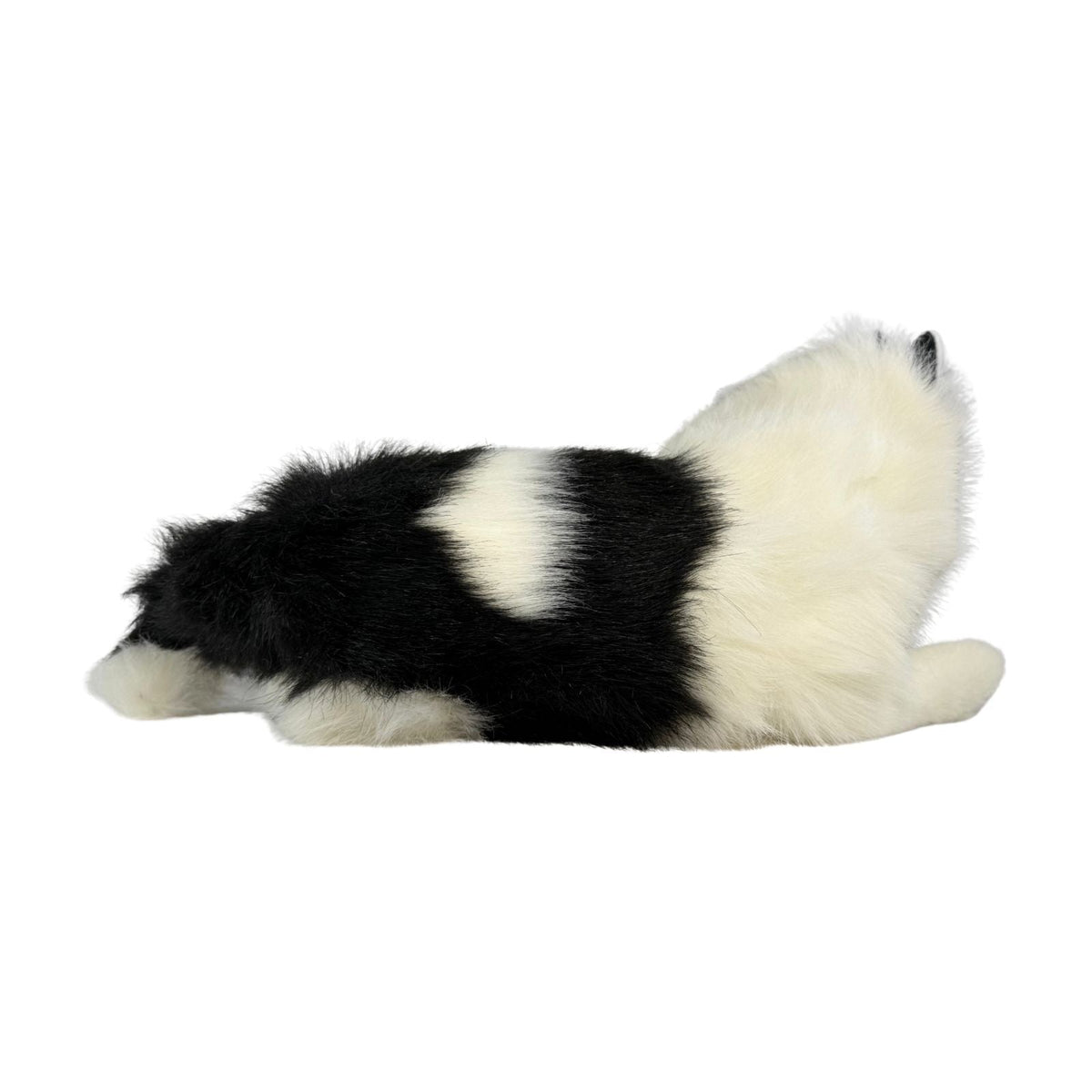Bocchetta Woodrow 38cm Lying Piebald Cat Plush Toy - Black/White (Realistic Stuffed Animal Cat Gift)