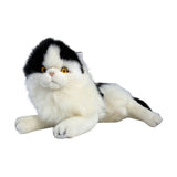 Bocchetta Woodrow 38cm Lying Piebald Cat Plush Toy - Black/White (Realistic Stuffed Animal Cat Gift)