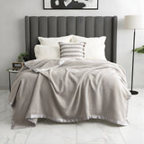 Renee Taylor Australian Merino Wool 400 GSM Blanket - Sand (Satin Trim)