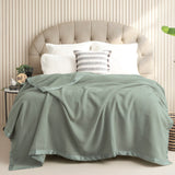 Renee Taylor Australian Merino Wool 400 GSM Blanket - Sage (Satin Trim)