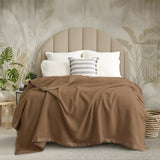 Renee Taylor Australian Merino Wool 400 GSM Blanket - Wood (Satin Trim)