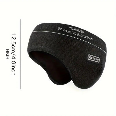 Warm Mens Winter Earmuffs Ear Protection Cold Proof Running Ear Cover Outdoor - Black
