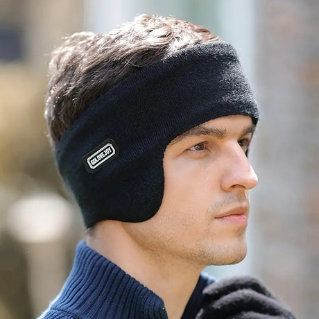 Warm Mens Winter Earmuffs Ear Protection Cold Proof Running Ear Cover Outdoor - Black