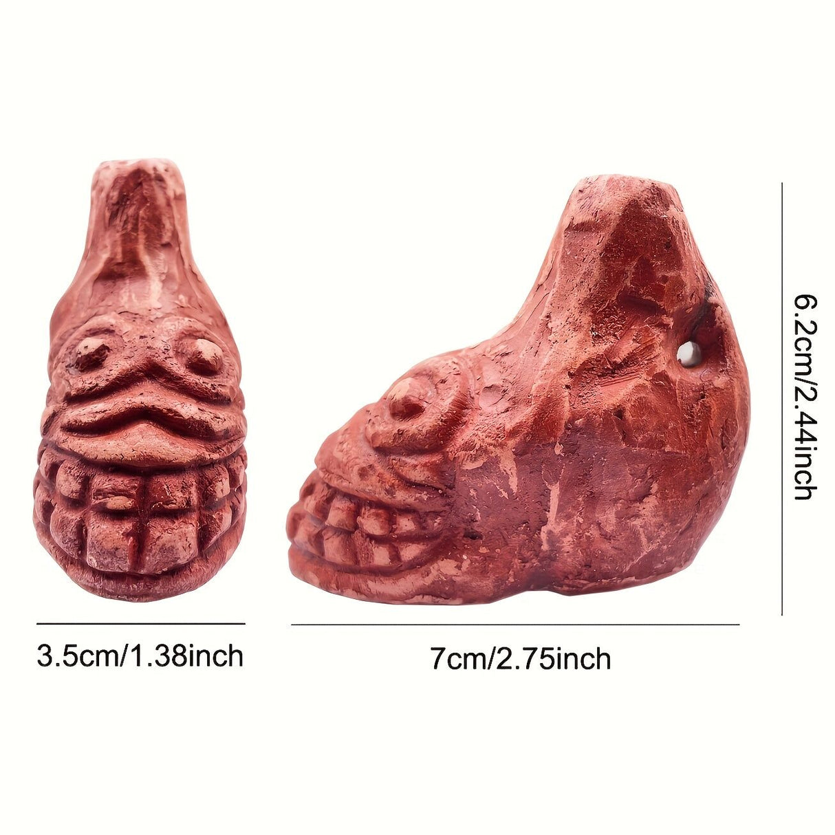 Aztec Death Whistle 7cm Red Emergency Safety and Halloween Ehecachichtli