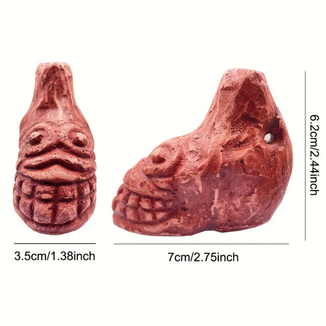 7cm Aztec Death Whistle - Red (Emergency Safety & Halloween Ehecachichtli)