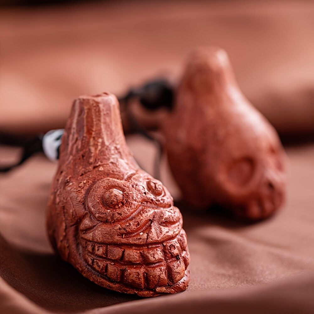 Aztec Death Whistle 7cm Red Emergency Safety and Halloween Ehecachichtli
