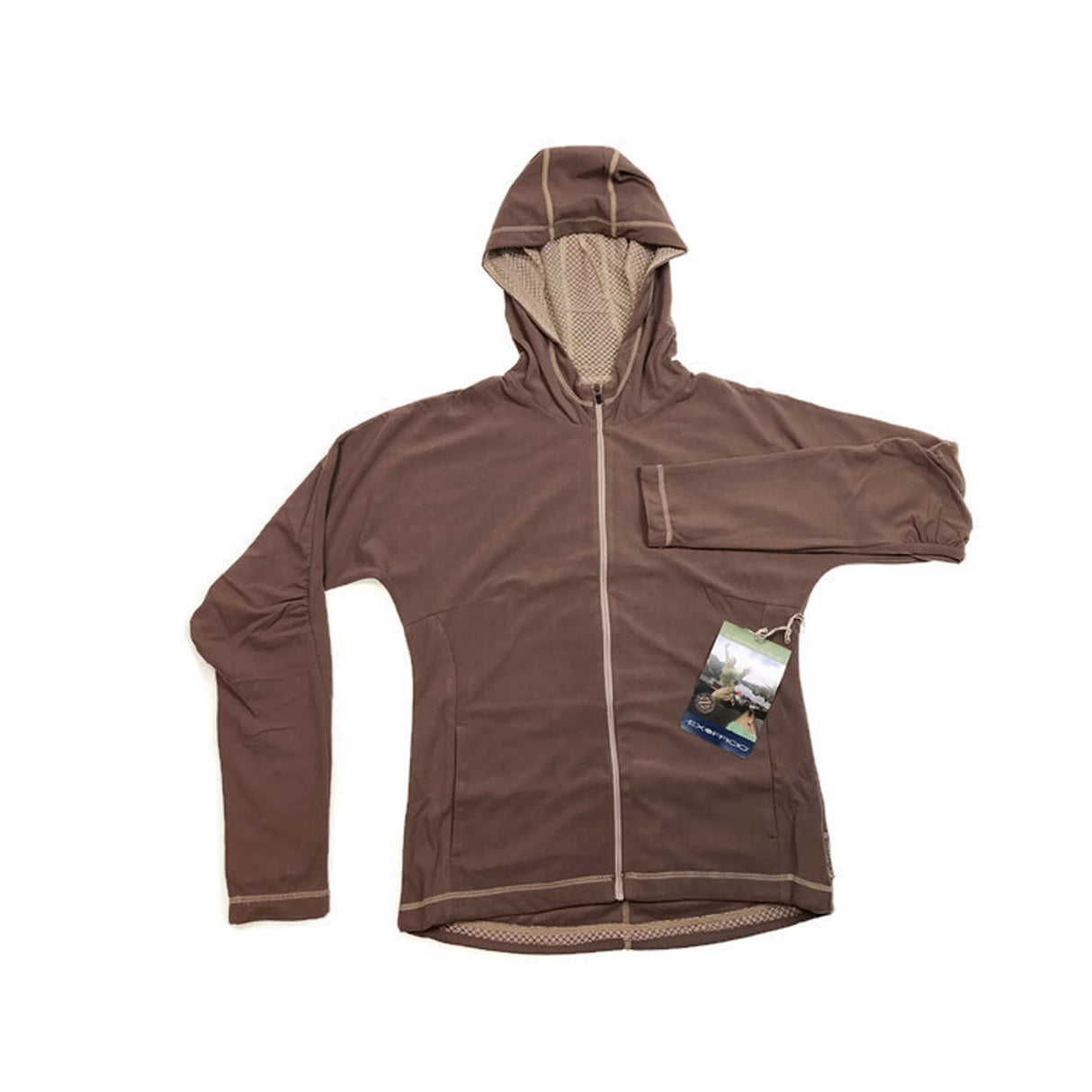 ExOfficio Womens Migrator Zip Hiking Trekking Hoodie Jumper Jacket Winter Sport - Acorn