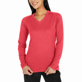 ExOfficio Dri Lattice Womens V Neck Long Sleeve Top - Pomegranate (2011-1417)
