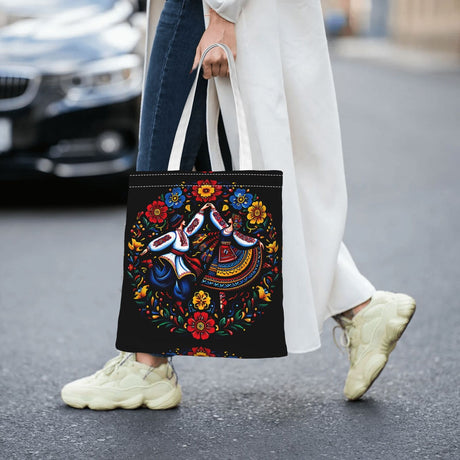 Ukrainian Dance Tote Bag Folk Art Print Reusable Shopping Bag 38x34.5cm