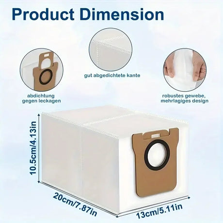 Xiaomi X10+ Robot Vacuum Dust Bags, 10-Pack, Compatible with Dreametech L10 Ultra, Dreame S10 Pro, 3L Capacity Auto-Seal Bags