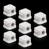 Set of 8 Cable Tidy Organizer Clips Cord Lead Holder in White