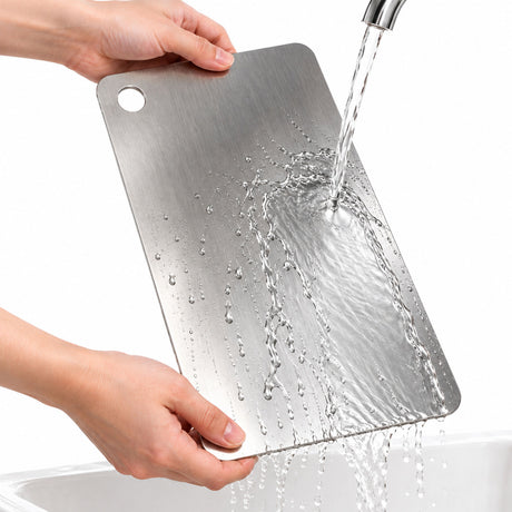 Medium Anti-Bacterial Stainless Steel Chopping Board - Mildew-Proof Cutting Board (20x30cm)