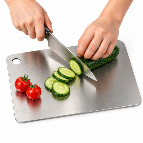 Medium Anti-Bacterial Stainless Steel Chopping Board - Mildew-Proof Cutting Board (20x30cm)