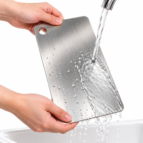 Small Anti-Bacterial Stainless Steel Chopping Board - Mildew-Proof Cutting Board (15x24cm)