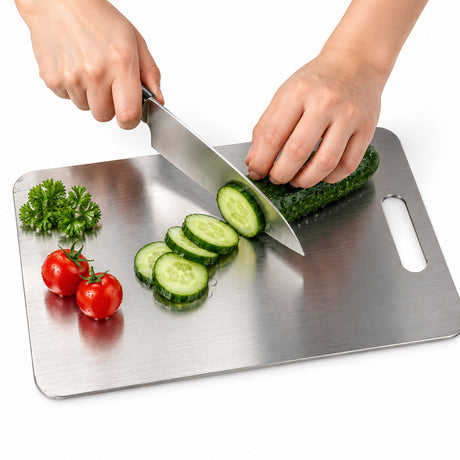 3x Anti-Bacterial Stainless Steel Chopping Board Set - Mildew-Proof Cutting Boards