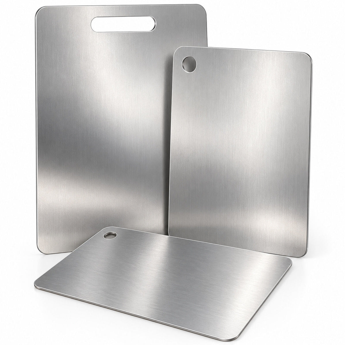 3x Stainless Titanium Steel Anti-Bacterial Mildew-Proof Cutting Chopping Boards