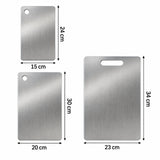 3x Stainless Titanium Steel Anti-Bacterial Mildew-Proof Cutting Chopping Boards