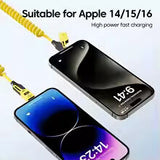 Fast Charging 4-in-1 Spring Data Cable (65W), USB-A + Type-C to Type-C + Lightning