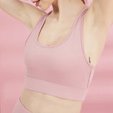 Sports Bra Womens Sleeveless Crop Top Tank Ladies Yoga Vest Gym Workout Activewear Running - Grey/Blue