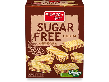 2x 180g Box of Sugar Free Cocoa Wafers Biscuits - Suitable for Diabetics - Product of Bulgaria
