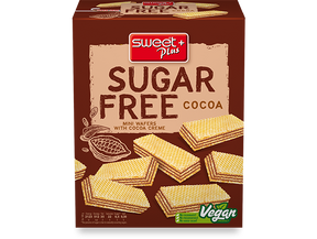 1x 180g Box of Sugar Free Cocoa Wafers Biscuits - Suitable for Diabetics - Product of Bulgaria