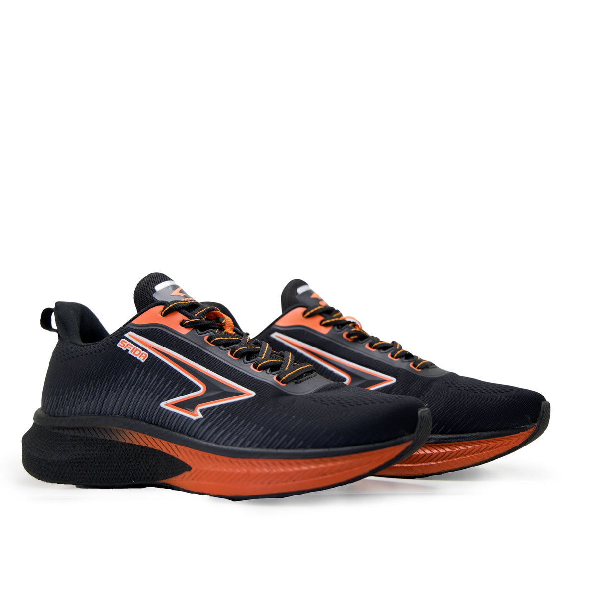 Sfida Zephyr Mens Performance Runners - Black/Dark Orange (Running Shoes/Sneakers)