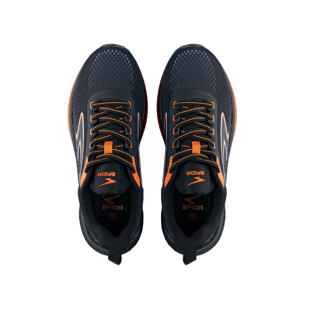 Sfida Zephyr Mens Performance Runners - Black/Dark Orange (Running Shoes/Sneakers)