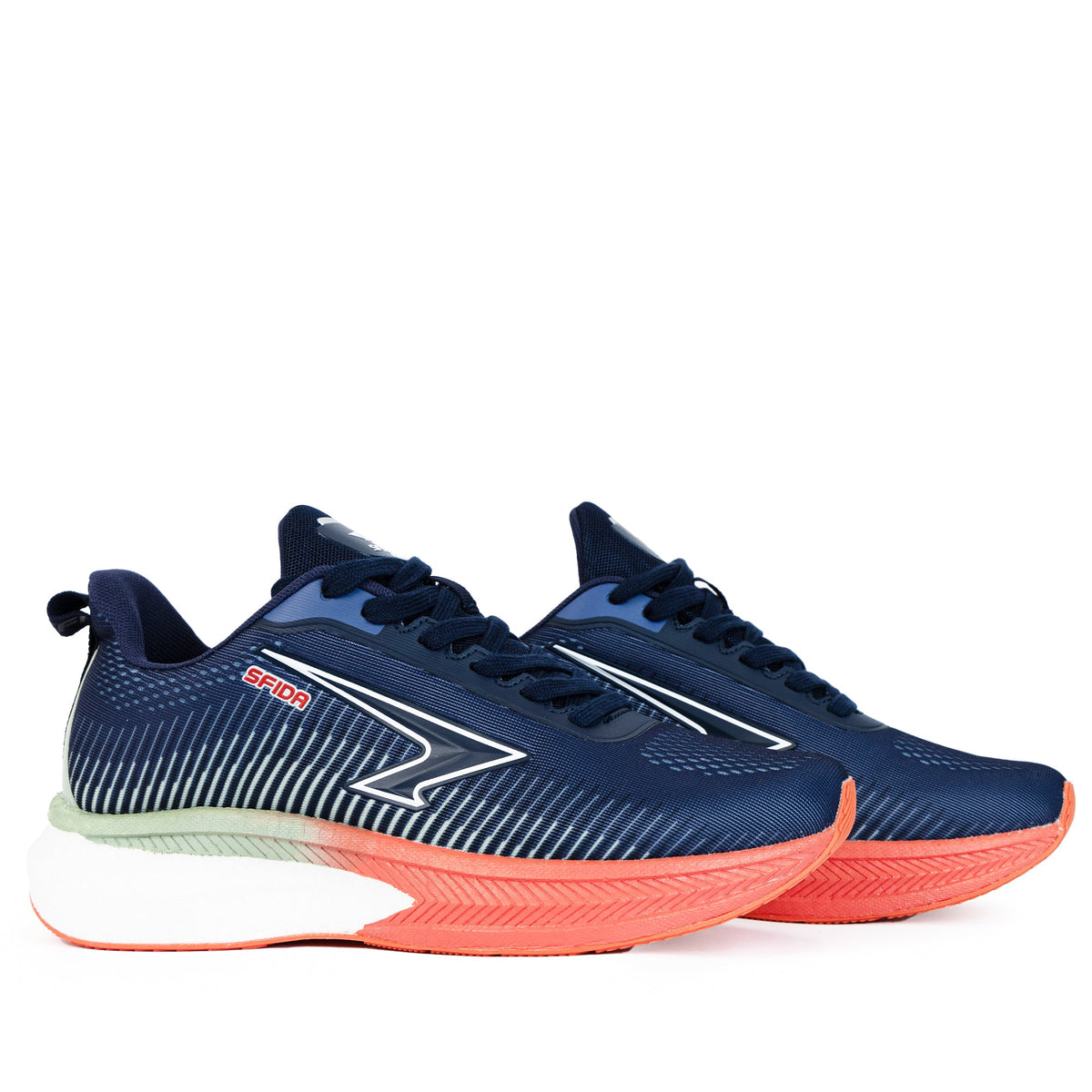 Sfida Zephyr Mens Performance Runners - Navy/Mint/Coral (Running Shoes/Sneakers)
