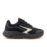 Sfida Zyric Boys Lace Up Runners - Black/Gold (Kids Sneakers/Shoes)