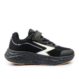 Sfida Zyric Boys V Strap Runners - Black/Gold (Kids Sneakers/Shoes)