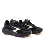 Sfida Zyric Boys V Strap Runners - Black/Gold (Kids Sneakers/Shoes)
