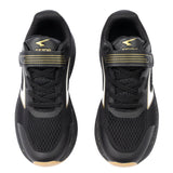 Sfida Zyric Boys V Strap Runners - Black/Gold (Kids Sneakers/Shoes)