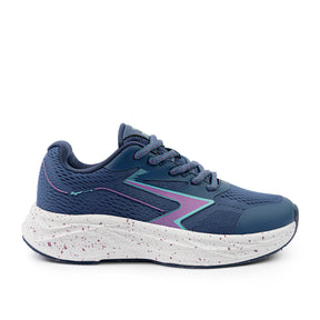 Sfida Zyric Girls Lace Up Runners - Navy/Purple (Kids Sneakers/Shoes) - NAVY/PURPLE