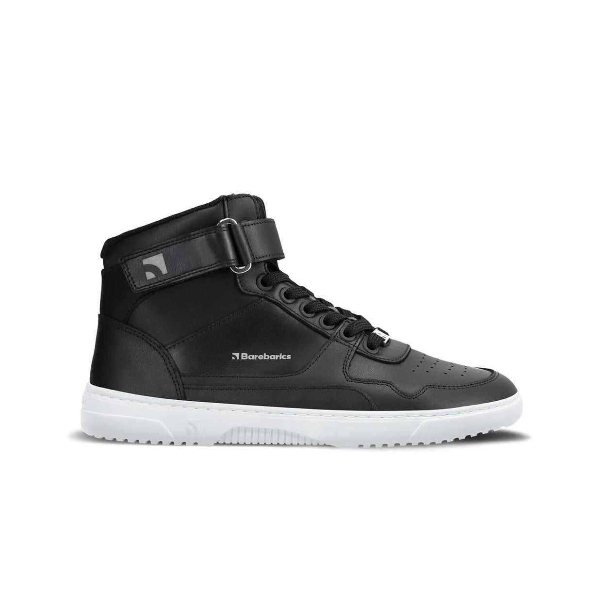 Barebarics Zing Unisex High Top Leather Barefoot Sneakers - Black/White