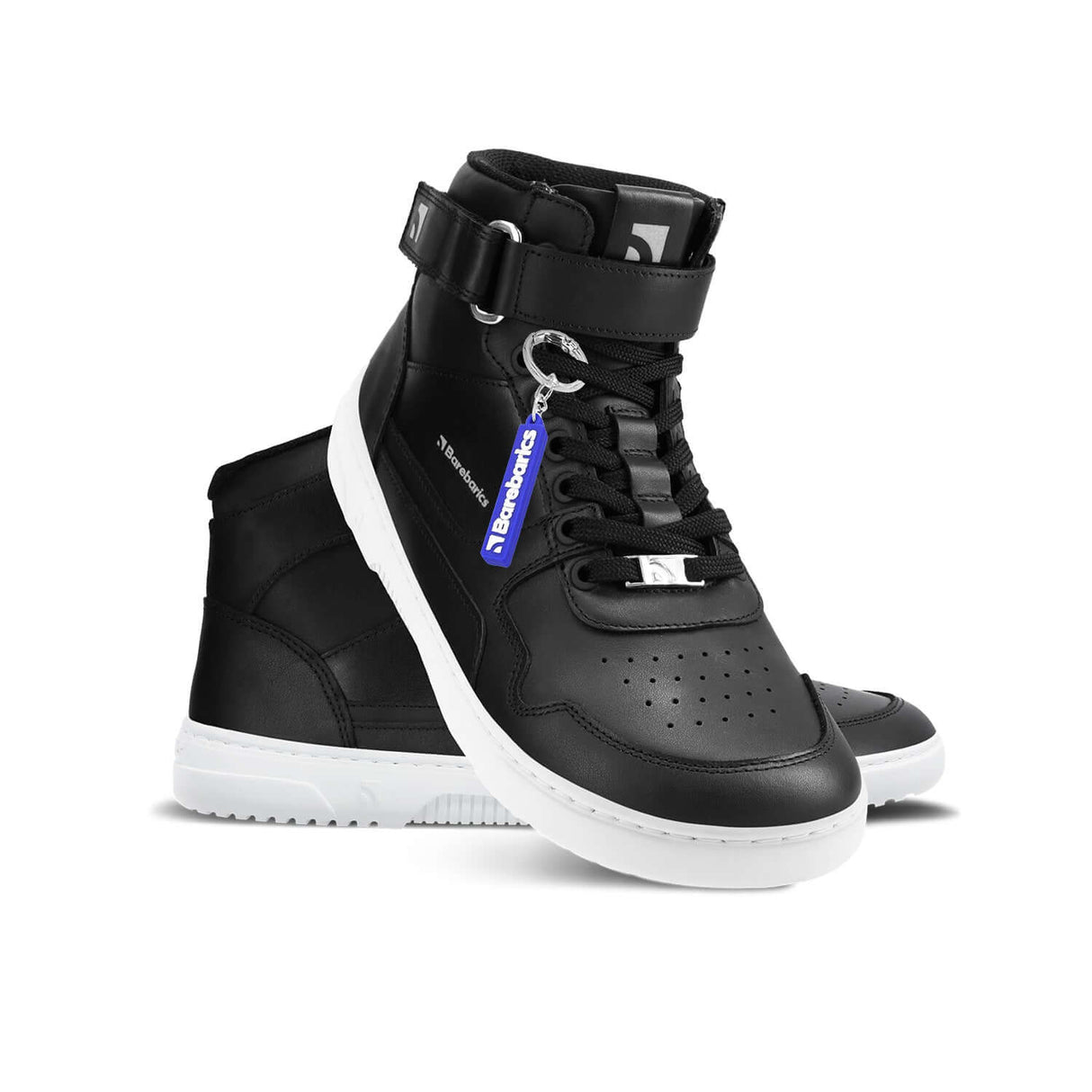 Barebarics Zing Unisex High Top Leather Barefoot Sneakers - Black/White