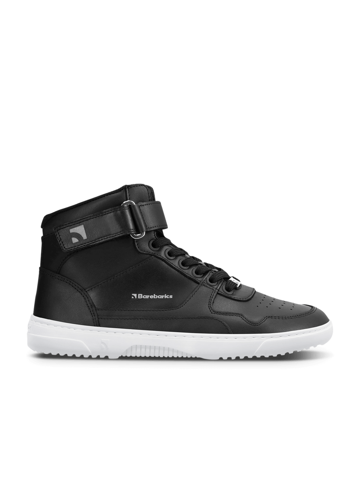 Barebarics Zing Unisex High Top Leather Barefoot Sneakers - Black/White