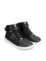 Barebarics Zing Unisex High Top Leather Barefoot Sneakers - Black/White