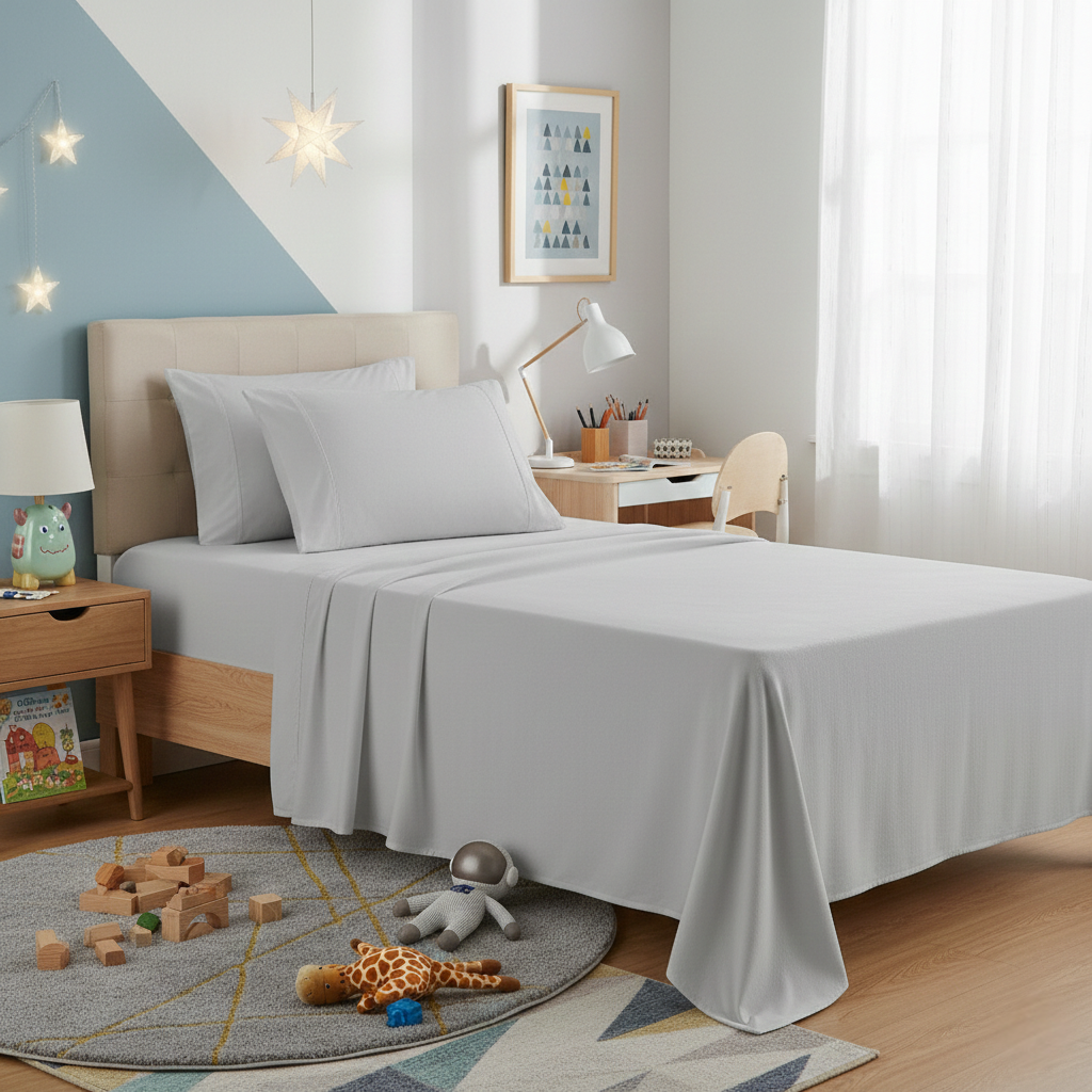 Park Avenue 175 GSM Egyptian Cotton Flannelette Bed Sheet Set - Ash
