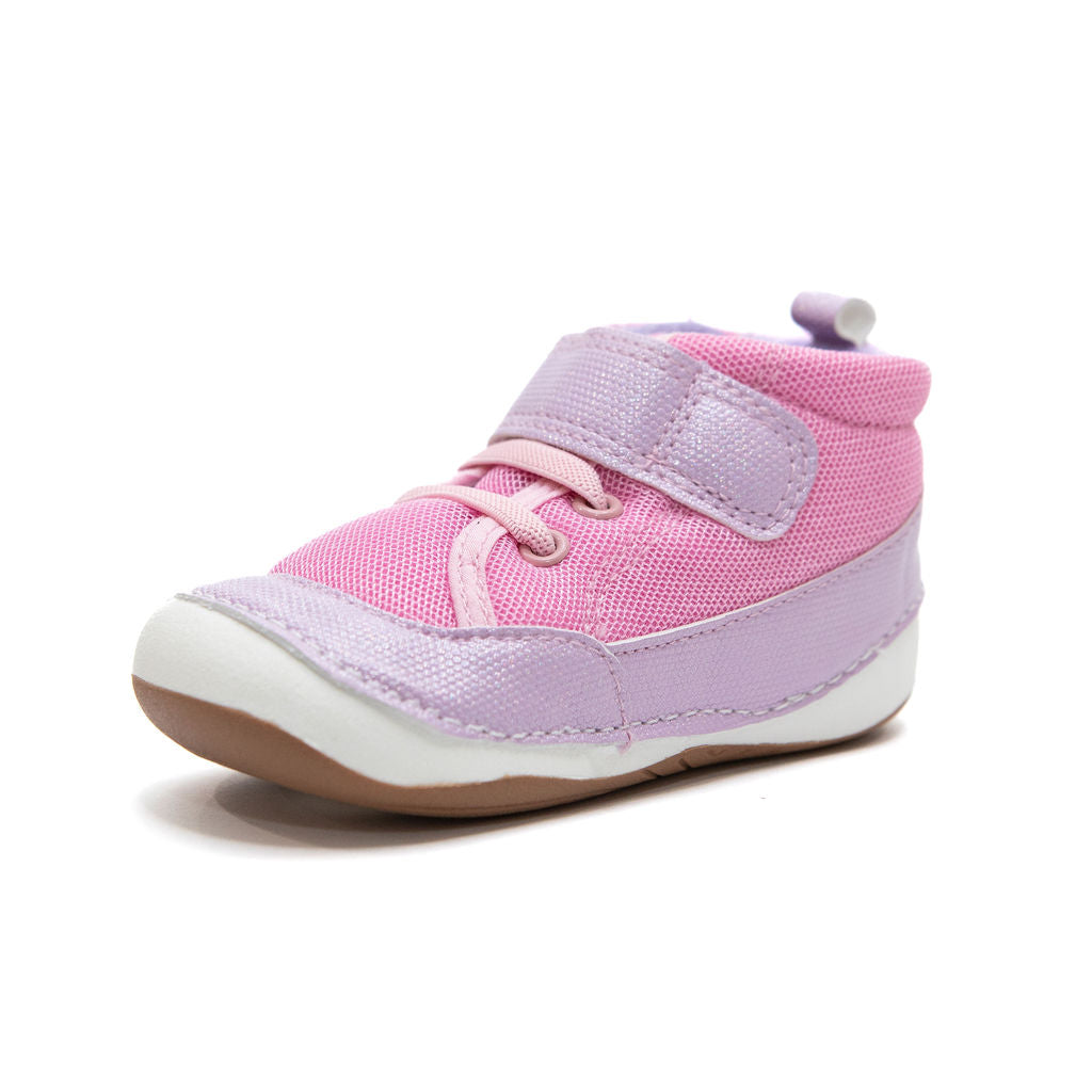 Billycart Floss Girls Wide-Fit Barefoot First Walker High-Top Sneakers - Pink/Purple (Baby & Toddler Shoes)