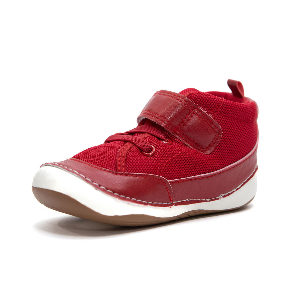 Billycart Chicago Kids Wide-Fit Barefoot First Walker High-Top Sneakers - Red (Baby & Toddler Shoes)