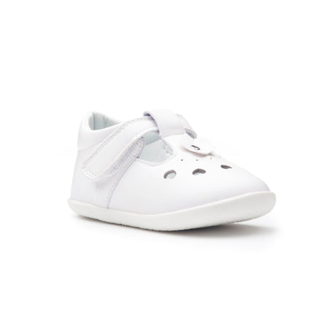 Billycart Lily Girls Barefoot First Walker T-Bar Sandals - White (Baby Mary Jane Shoes)
