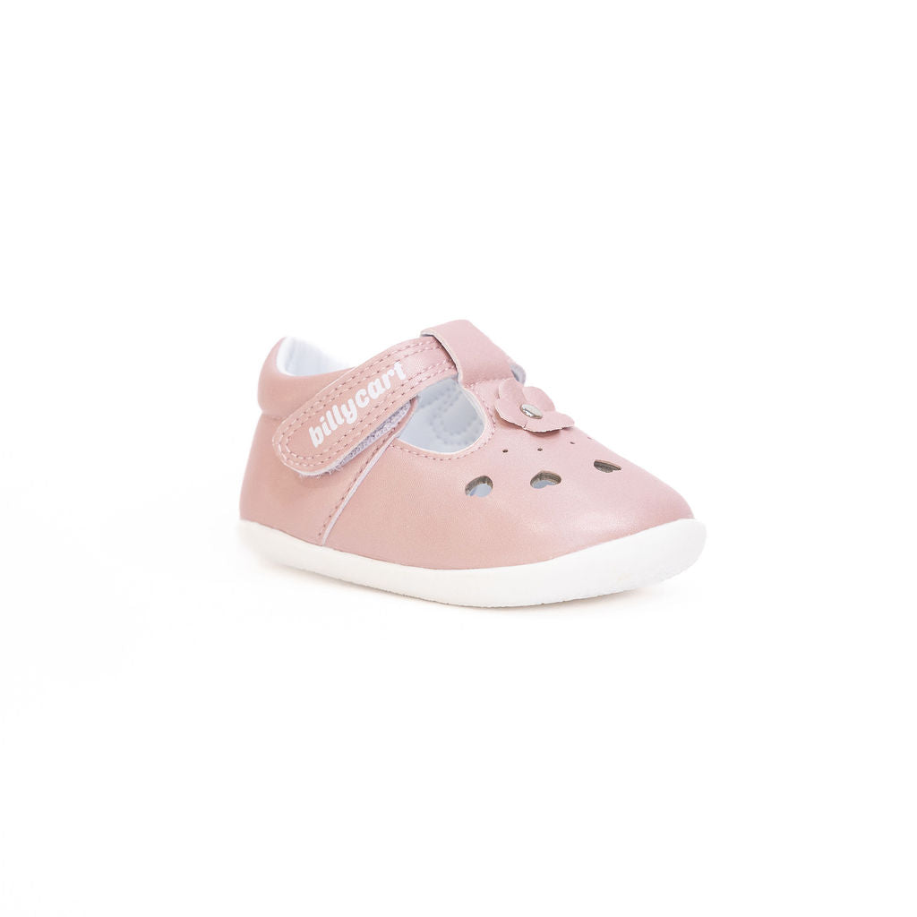 Billycart Rosie Girls Barefoot First Walker T-Bar Sandals - Light Pink (Baby Mary Jane Shoes)
