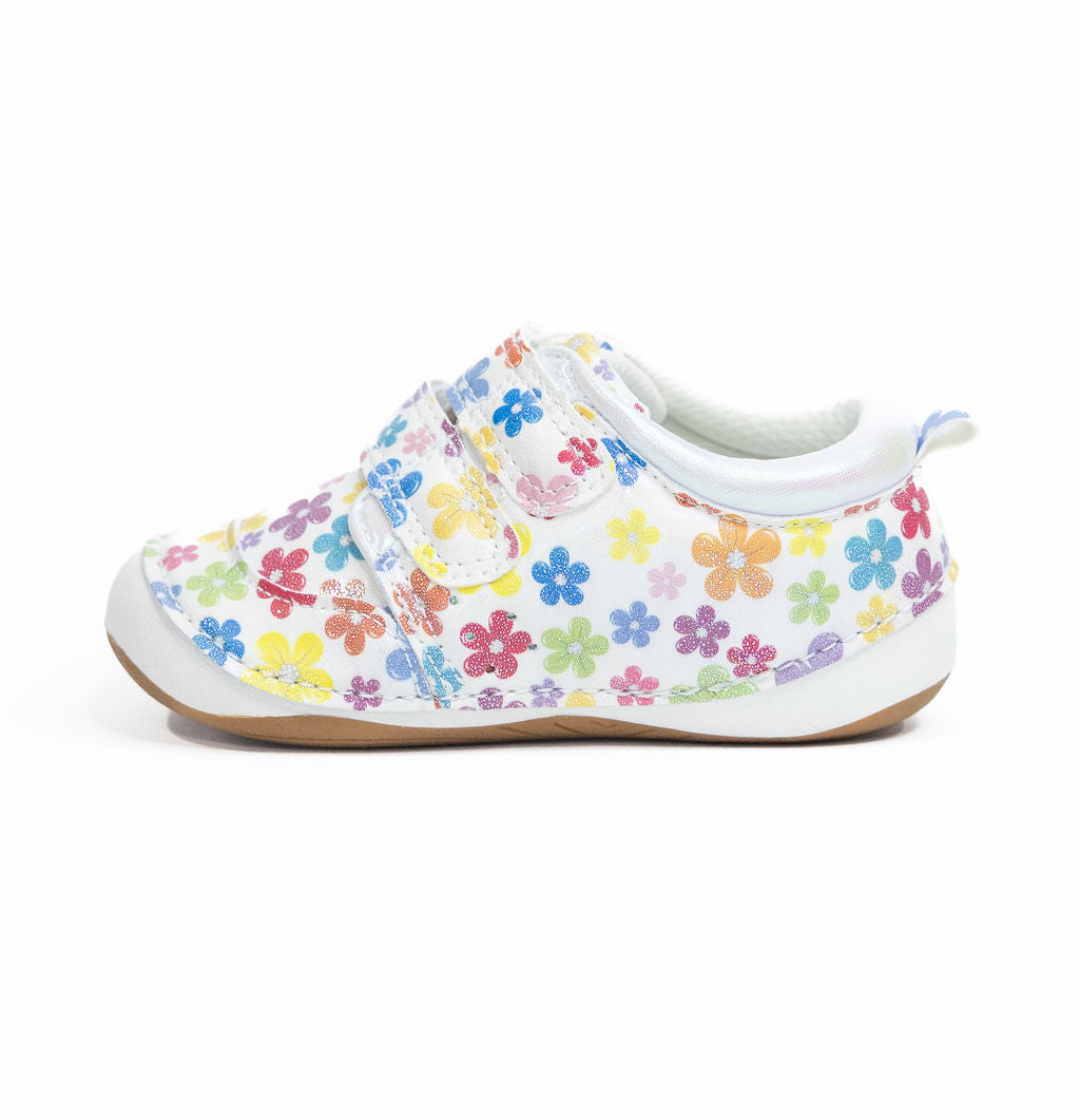 Billycart Poppy Girls Wide-Fit Barefoot First Walker Sneakers - Flower (Baby & Toddler Shoes)