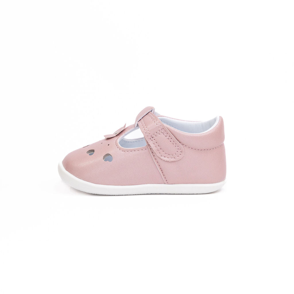 Billycart Rosie Girls Barefoot First Walker T-Bar Sandals - Light Pink (Baby Mary Jane Shoes)