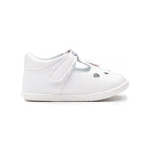 Billycart Lily Girls Barefoot First Walker T-Bar Sandals - White (Baby Mary Jane Shoes)